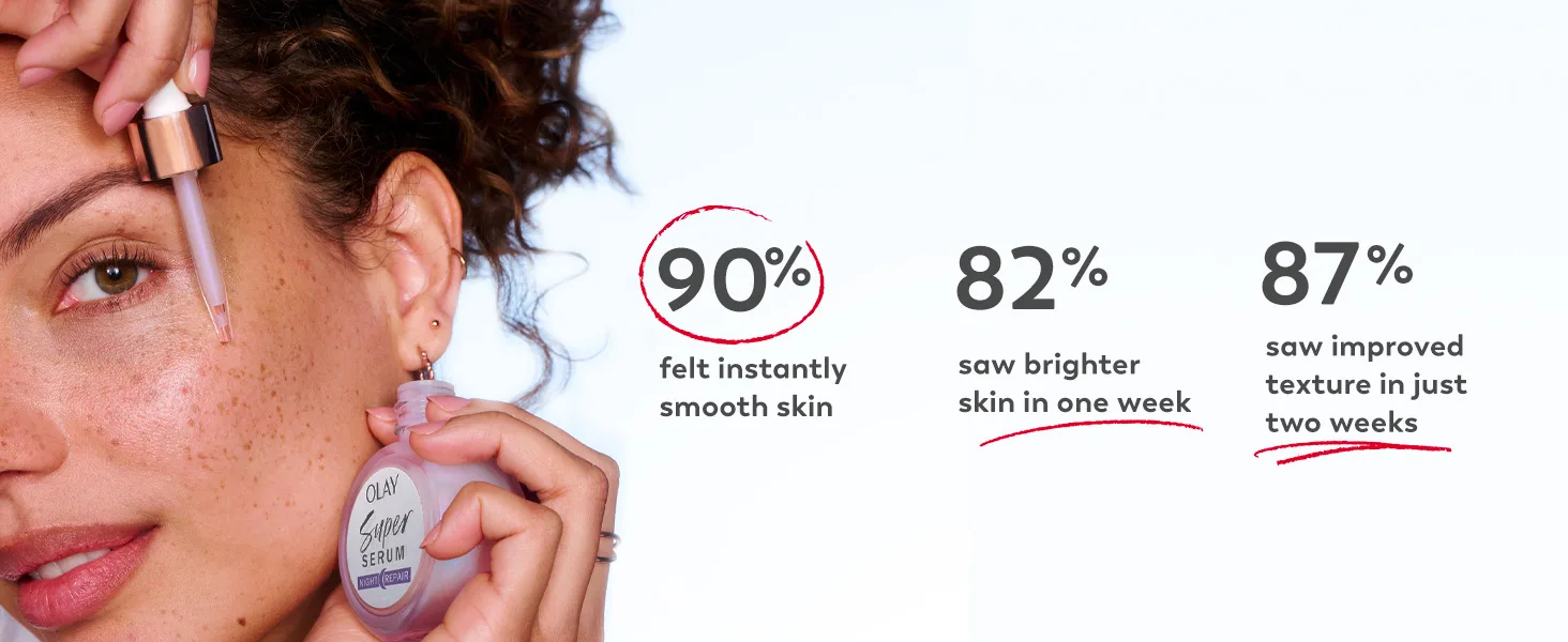 Instantly smooth skin, brighter skin, improved texture