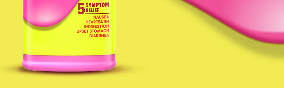 5 symptom relief. Nausea, heartburn, indigestion, upset stomach, diarrhea
