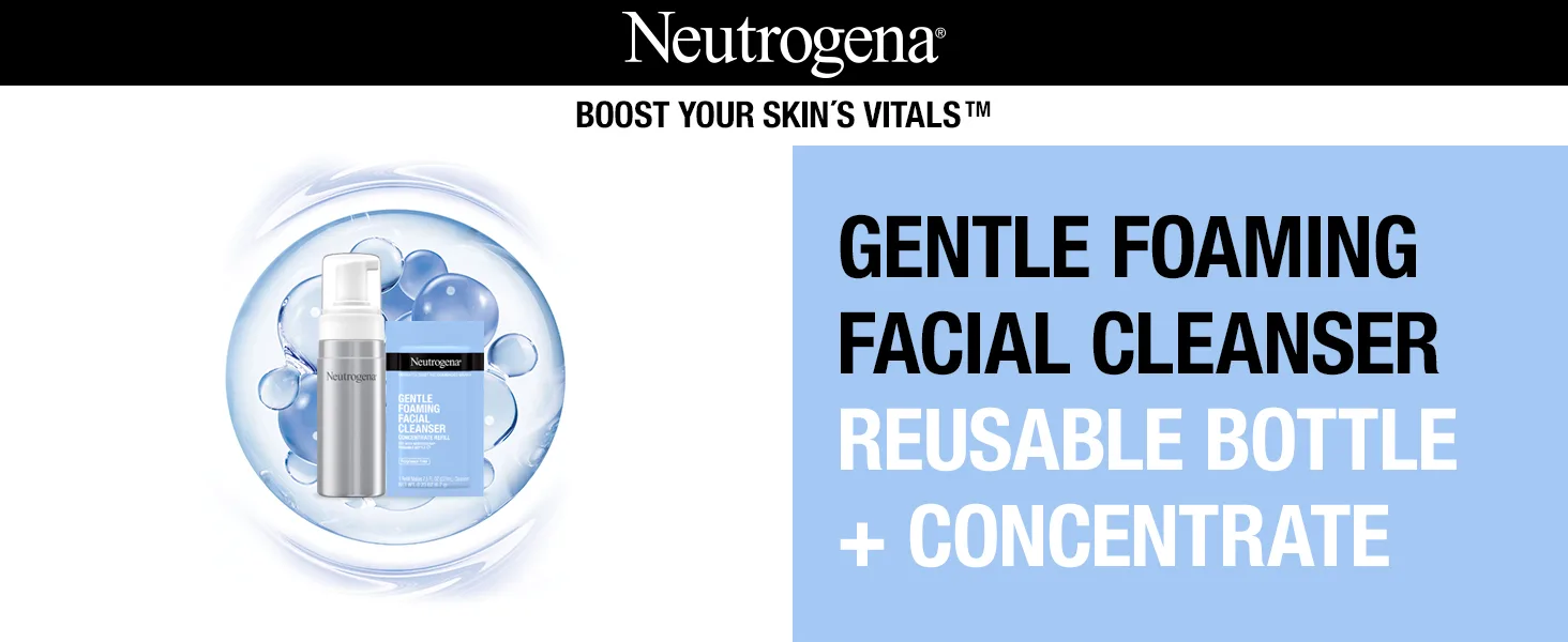 gentle foaming facial cleanser reusable bottle and concentrate